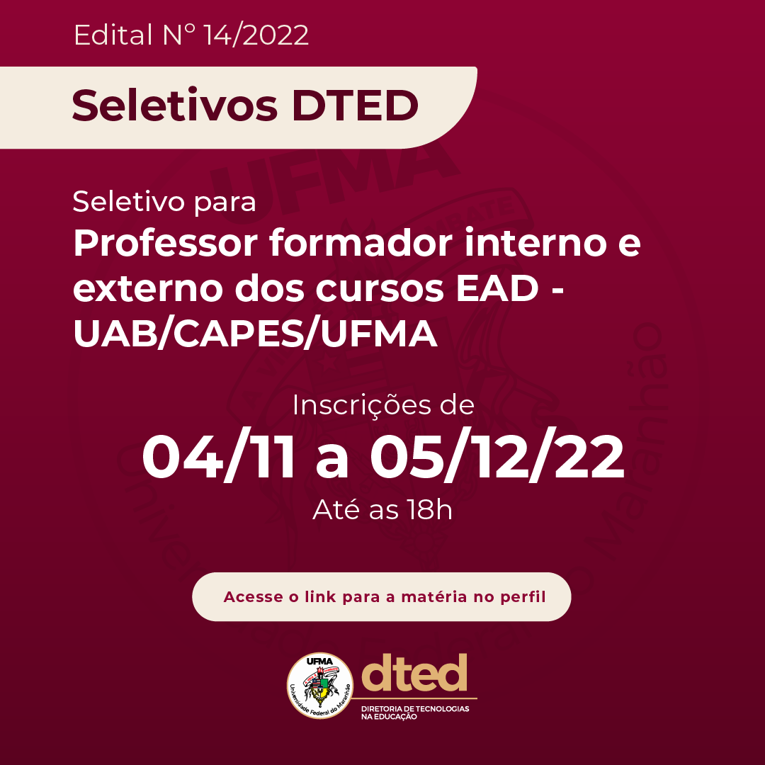 Inscrições abertas para o cargo de Professor Formador Interno e Externo nos cursos de graduação na modalidade a distância.png