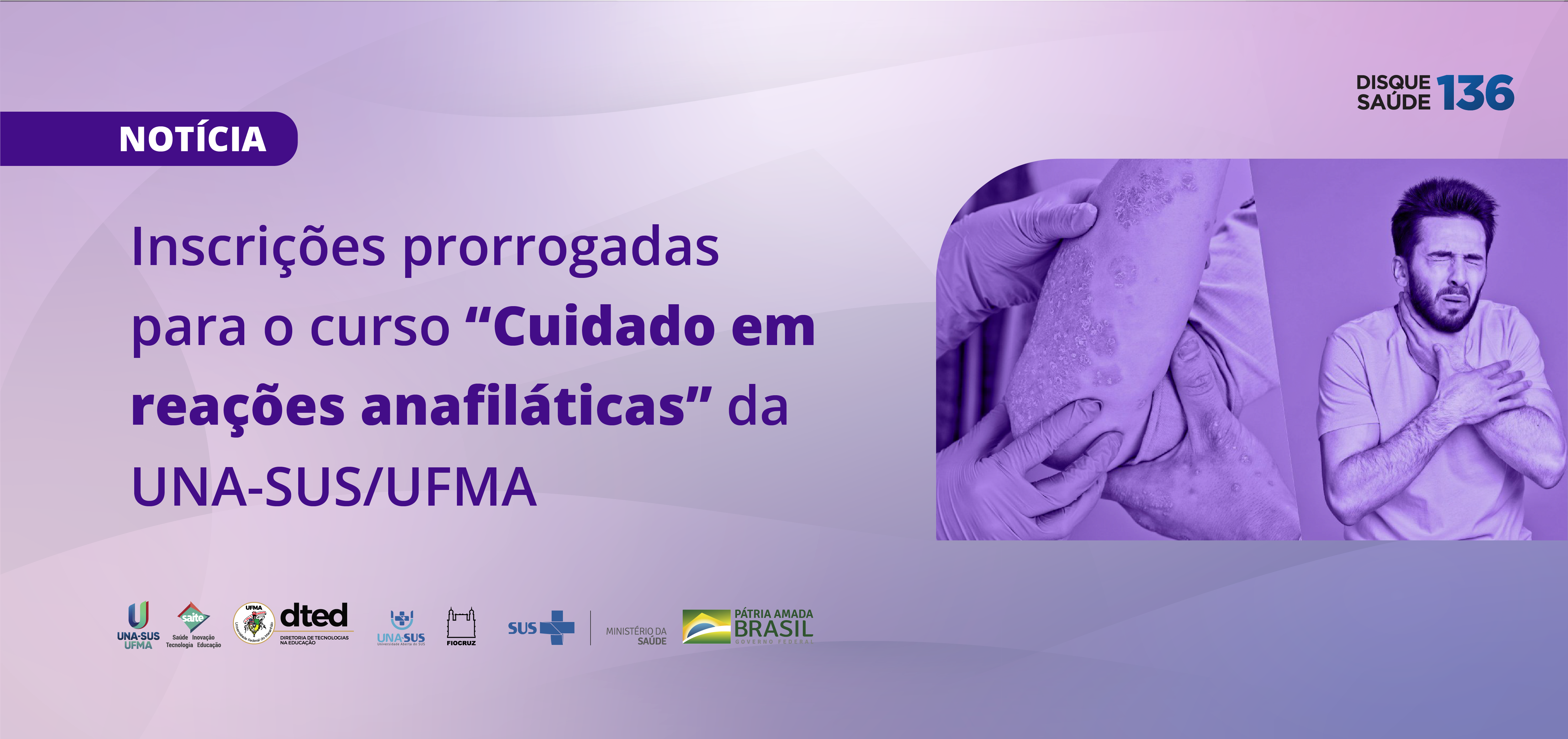 Inscrições prorrogadas para o curso “Cuidado em reações anafiláticas” da UNA-SUS-UFMA.png