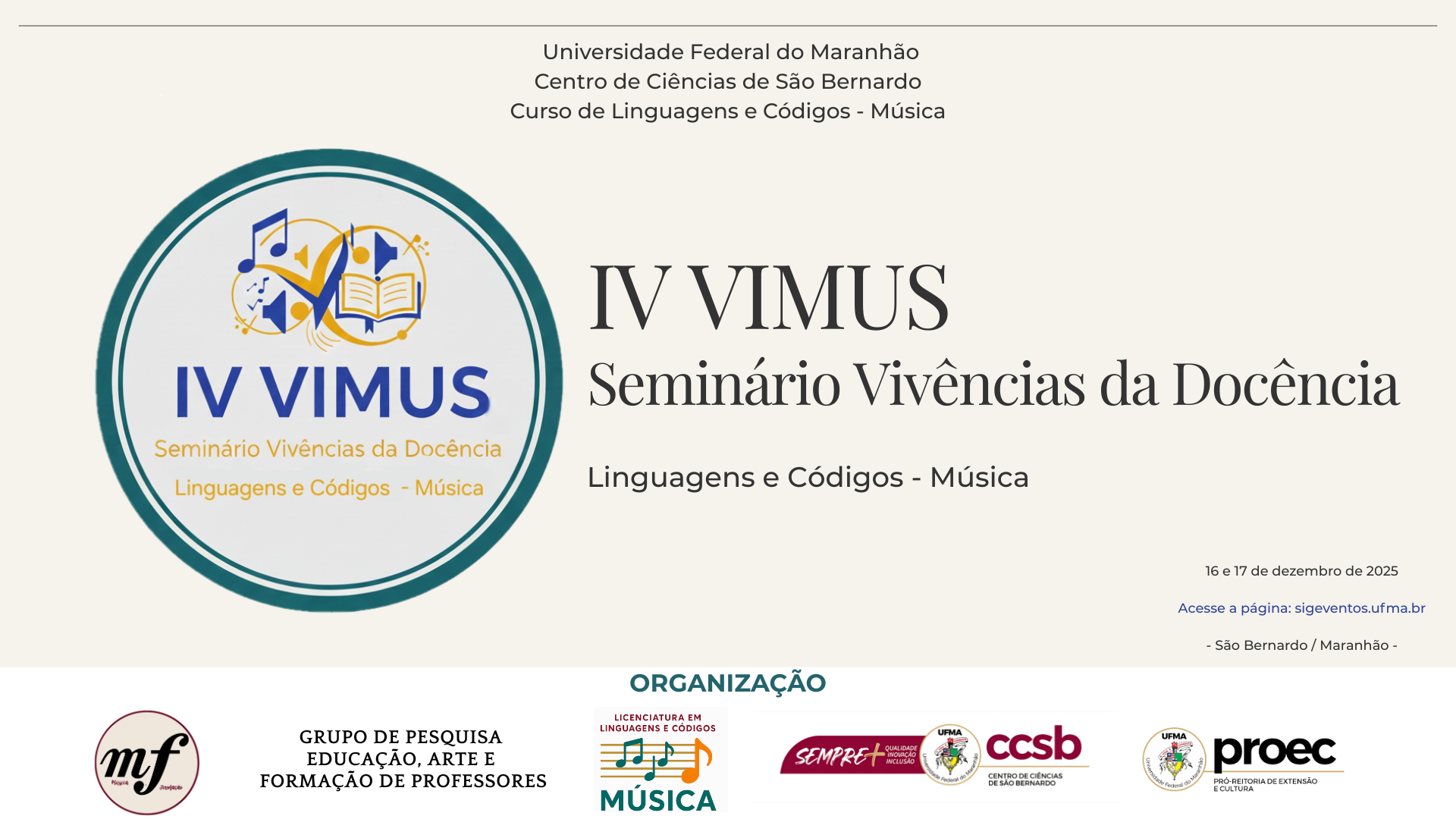 IV VIMUS: Câmpus de São Bernardo promove seminário que integra ensino, pesquisa e extensão na área de música