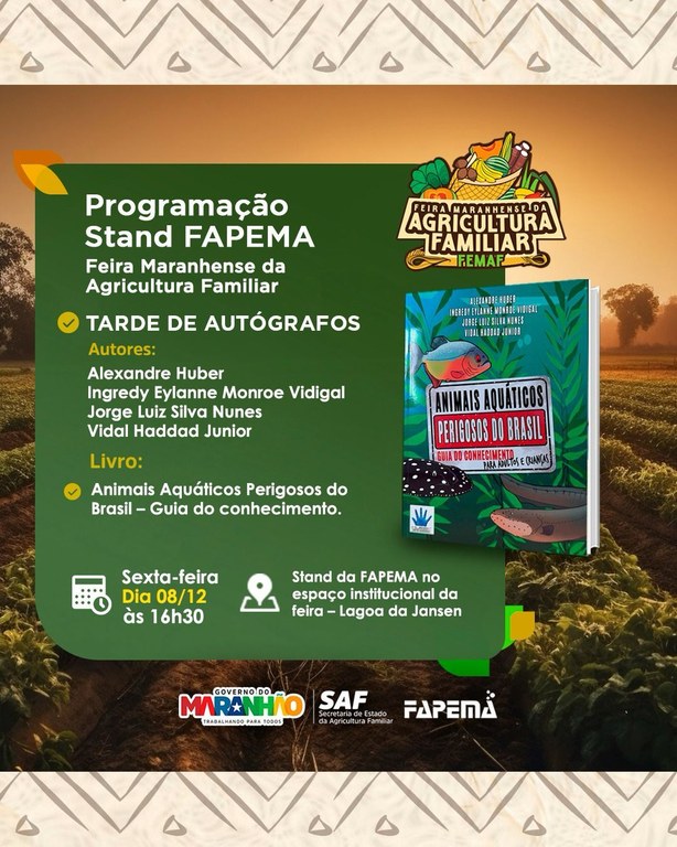 Lançamento do livro “Animais Aquáticos Perigosos do Brasil” será nessa  sexta-feira, na Feira Maranhense da Agricultura Familiar — Universidade  Federal do Maranhão