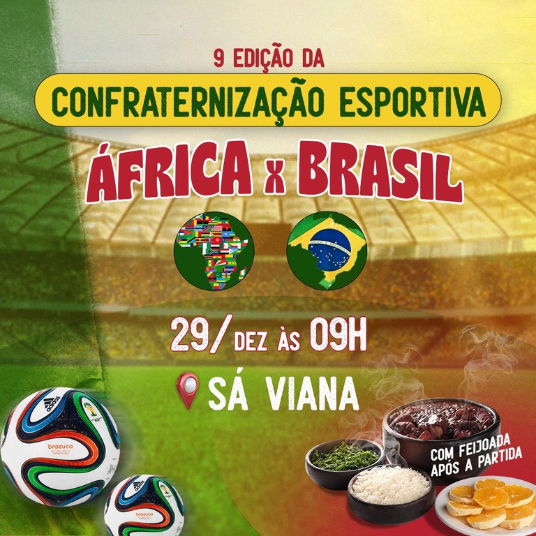 Nona edição da Confraternização Esportiva África X Brasil ocorre na quinta-feira, 29, no Sá Viana.jpeg