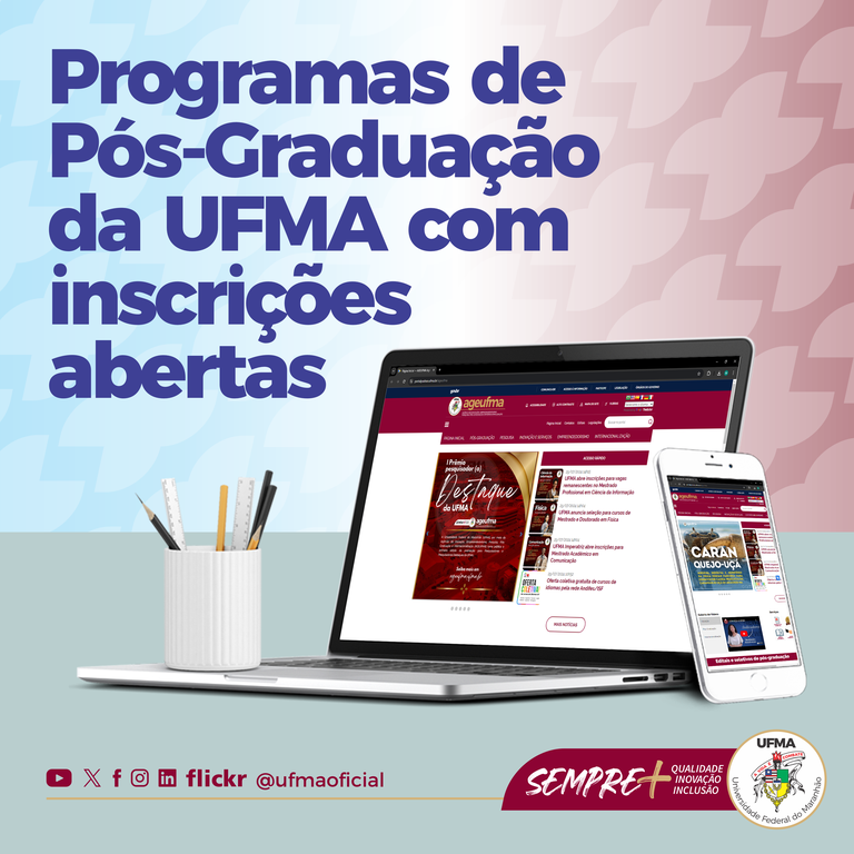 Oito programas de pós-graduação da UFMA estão com inscrições abertas