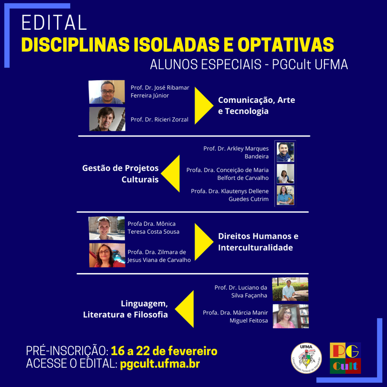 PGCult abre pré-inscrição para disciplinas isoladas e optativas para alunos especiais.png