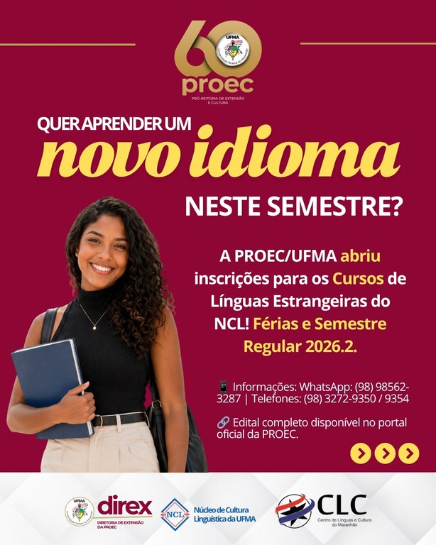 PROEC abre inscrições para cursos de idiomas presenciais e on-line