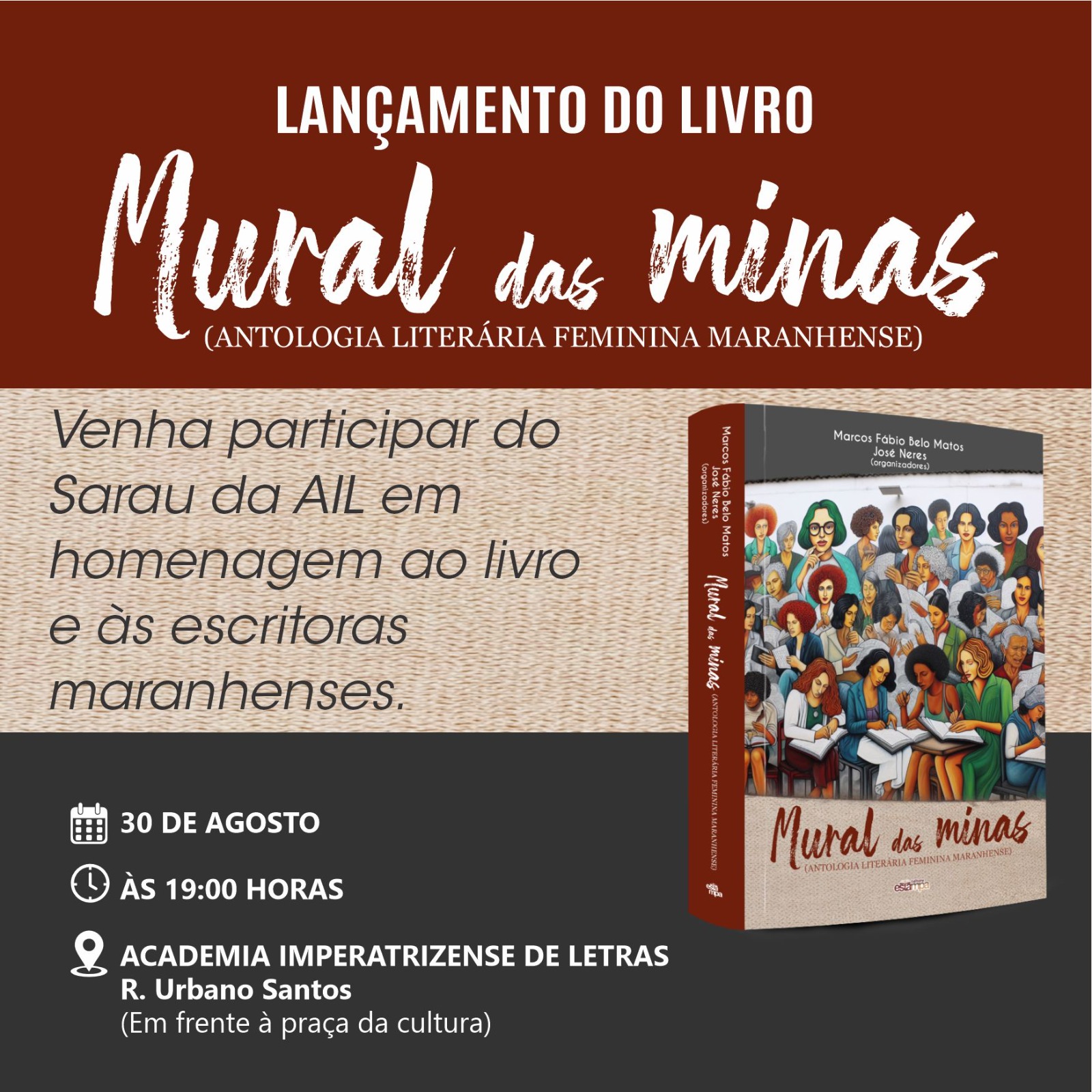 Professor da UFMA organiza obra que reúne escritoras maranhenses; livro será lançado nesta sexta-feira, 30, na Academia Imperatrizense de Letras