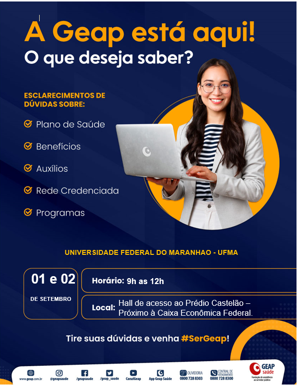 Progep informa que haverá atendimento presencial da GEAP nos dias 1º e 2 de setembro, em São Luís.png
