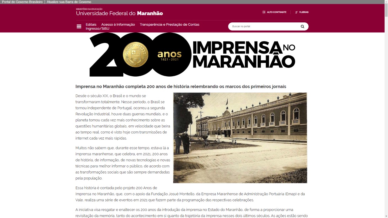 Projeto 200 Anos de Imprensa no Maranhão lança longform sobre a história da imprensa no estado.jpg