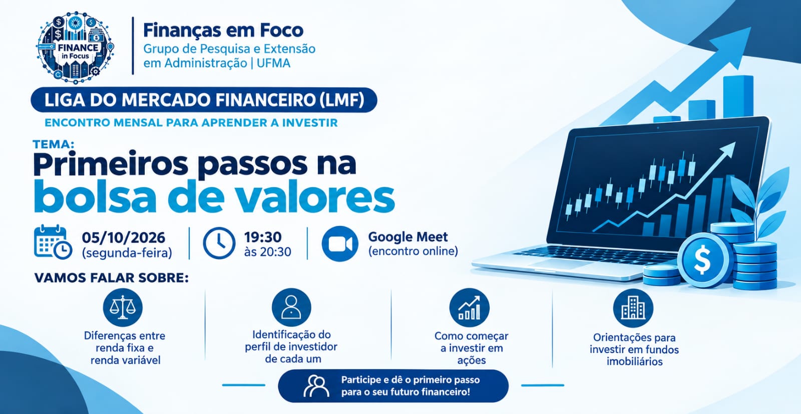 Projeto de extensão da UFMA realiza oficina para iniciantes no mercado de renda variável