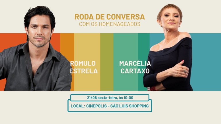 Rômulo Estrela e Marcélia Cartaxo participam de roda de conversa, nesta sexta, 21, no 49º Festival Guarnicê de Cinema