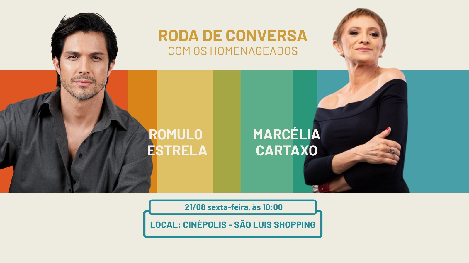 Rômulo Estrela e Marcélia Cartaxo participam de roda de conversa, nesta sexta, 21, no 49º Festival Guarnicê de Cinema