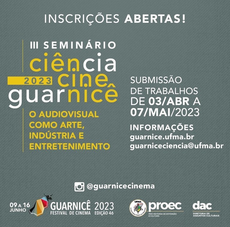 Seminário "Ciência Cine Guarnicê" recebe inscrições até dia 17 de maio