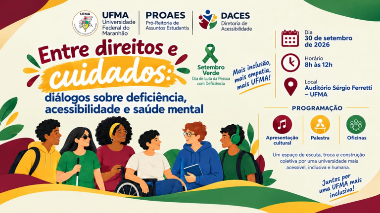 Seminário na UFMA debate acessibilidade e saúde mental de pessoas com deficiência