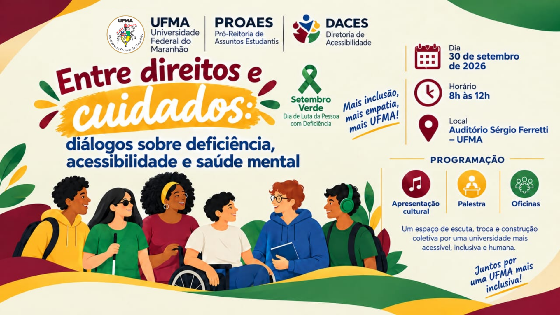 Seminário na UFMA debate acessibilidade e saúde mental de pessoas com deficiência
