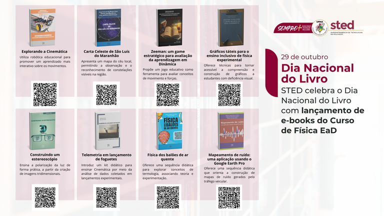 STED celebra o Dia Nacional do Livro com o lançamento de dois novos e-books da série do Curso de Física EaD