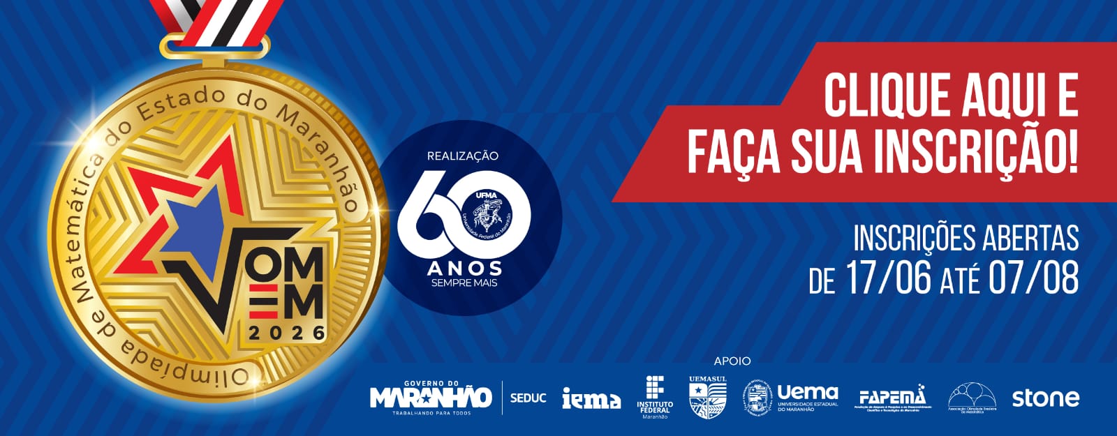 UFMA abre inscrições para a 2ª edição da Olimpíada de Matemática do Estado do Maranhão