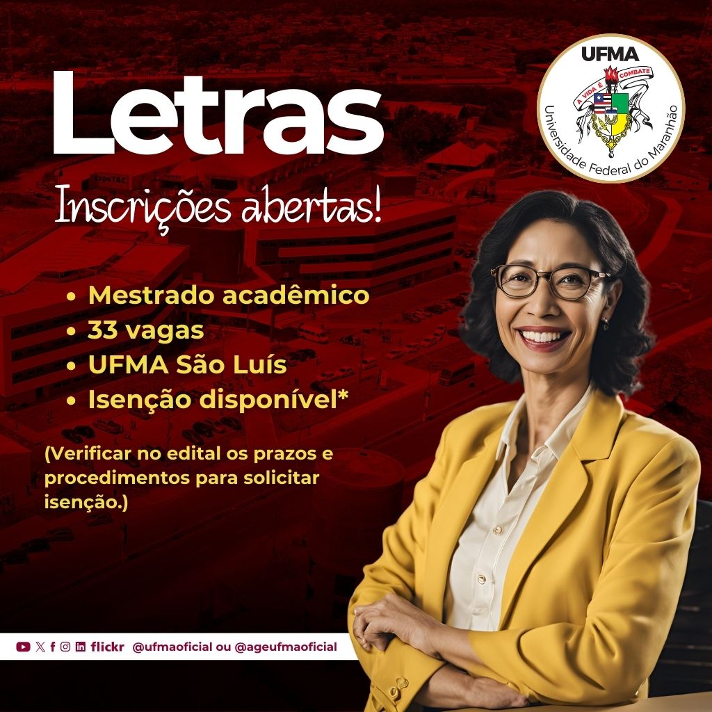 UFMA abre inscrições para mestrado em Letras