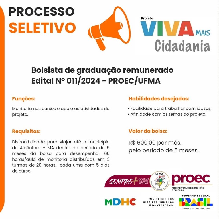 UFMA abre inscrições para projeto de extensão com foco na defesa aos direitos humanos dos idosos