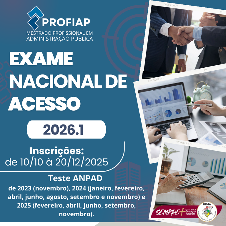 UFMA abre seleção para o Mestrado Profissional em Administração Pública (PROFIAP)