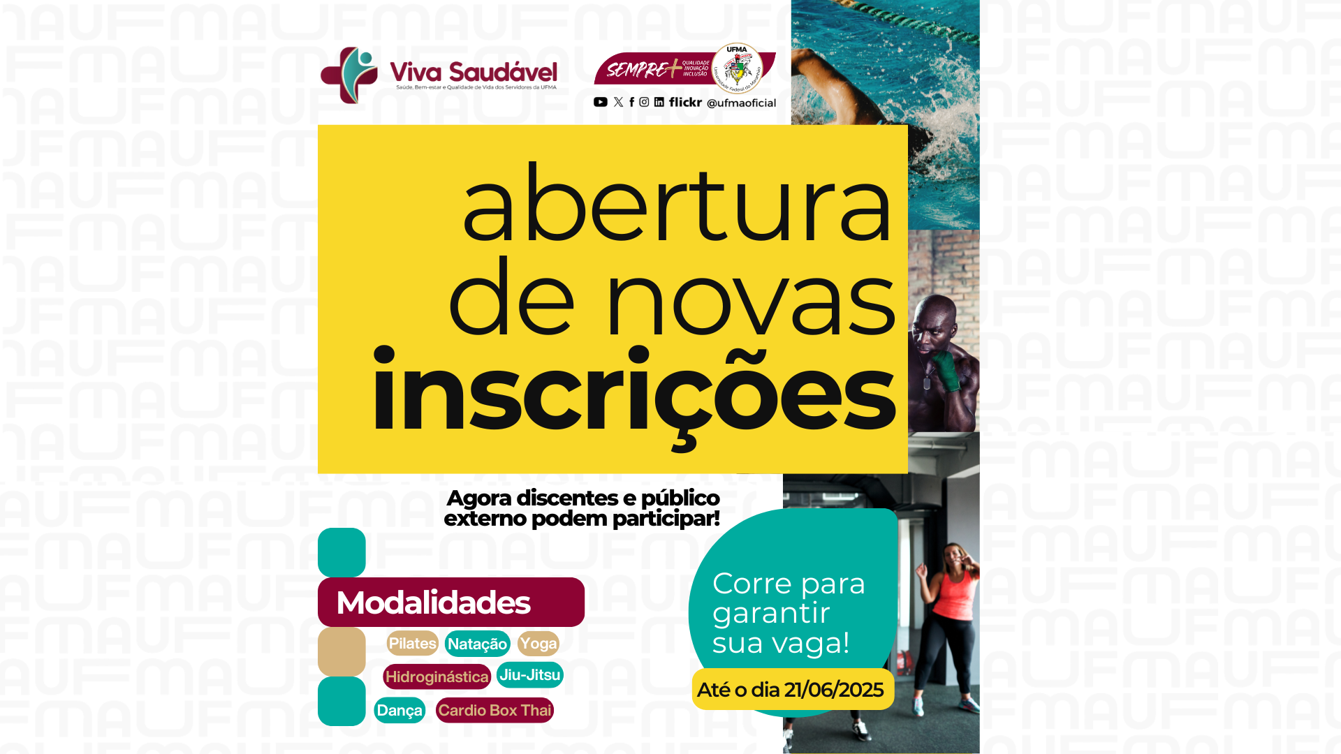 UFMA divulga homologação das inscrições e convocação de excedentes do Programa Viva Saudável