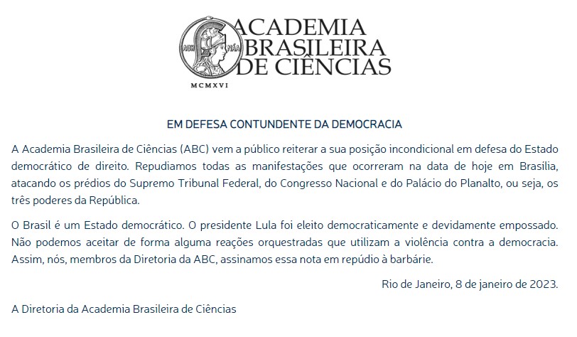 Nota da ABC, sobre invasão nos Três Poderes.jpg