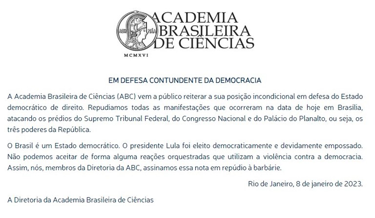 Nota da ABC, sobre invasão nos Três Poderes.jpg