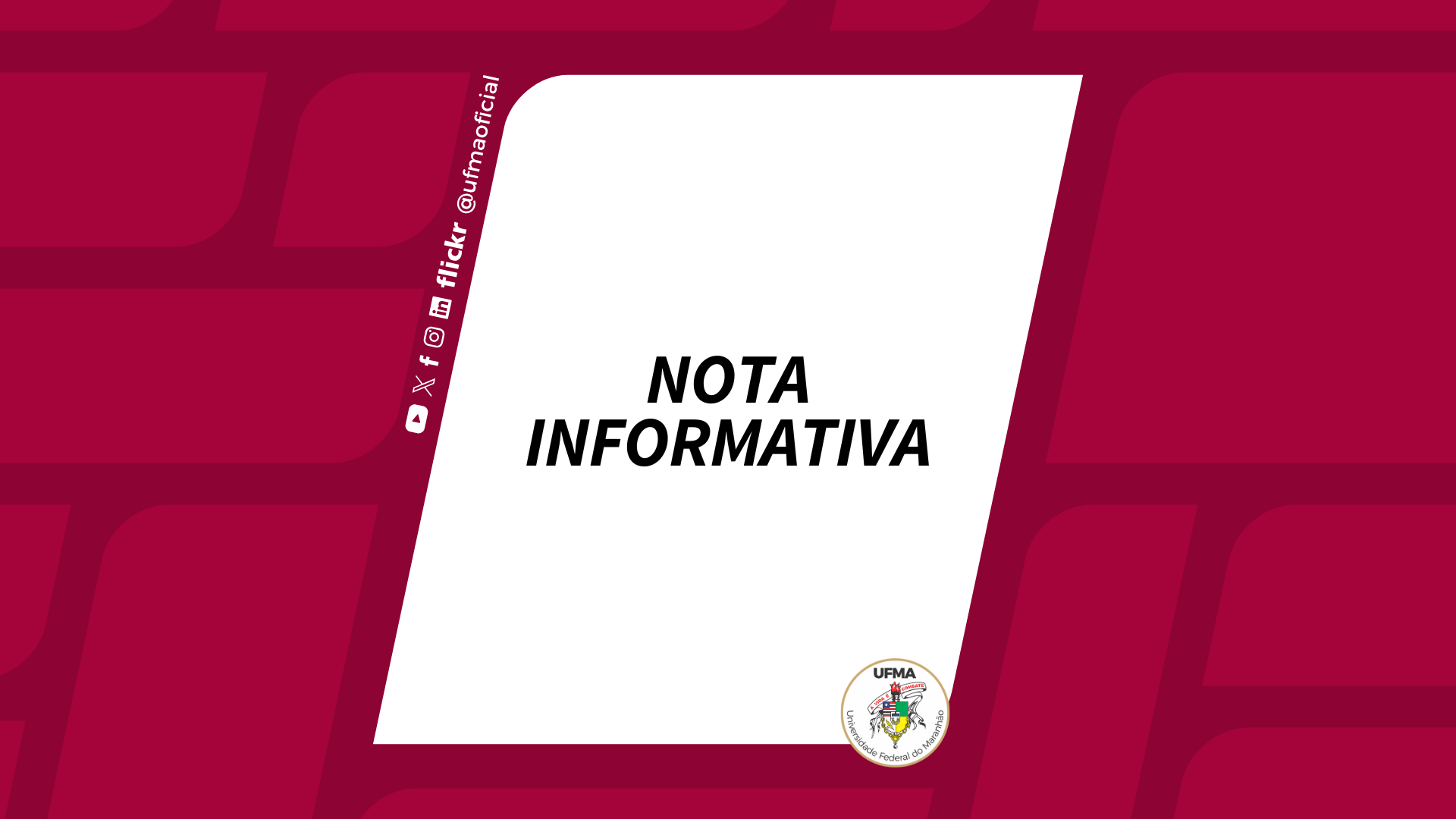 UFMA informa sobre feriado no dia 29 de junho e o expediente no dia 30, no Câmpus São Luís