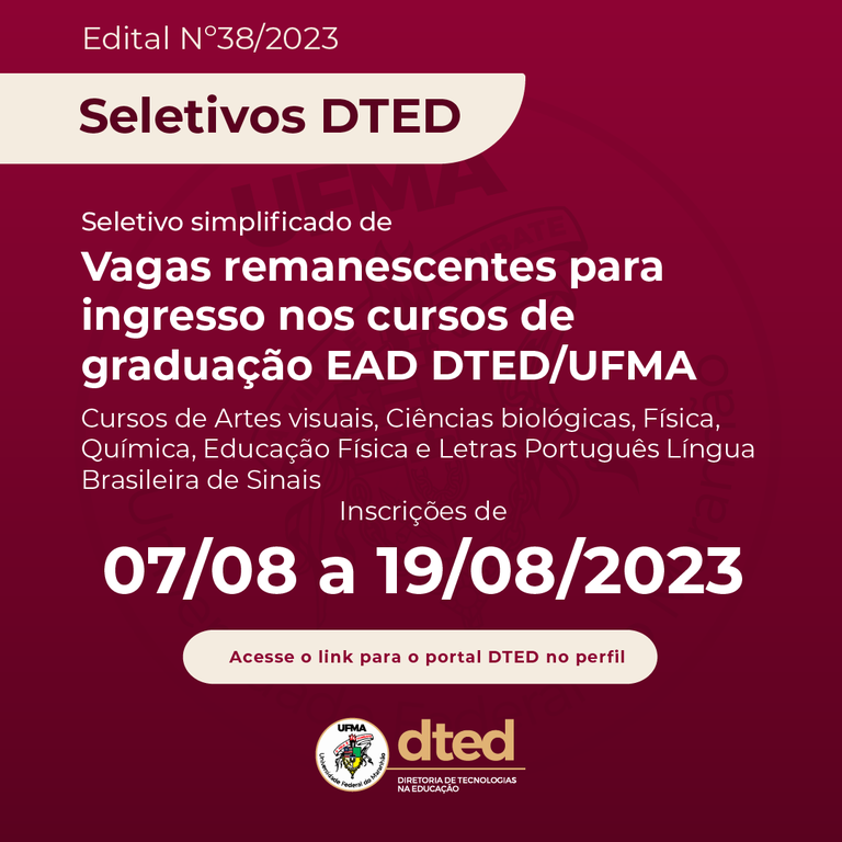 UFMA oferta 110 vagas para ingresso nos cursos de Graduação EAD