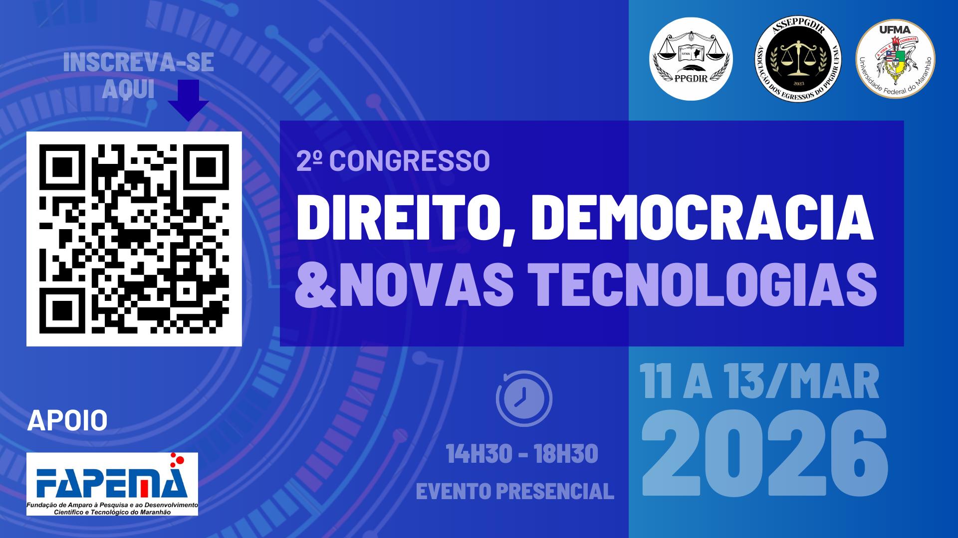 UFMA promove 2º Congresso de Direito, Democracia e Novas Tecnologias