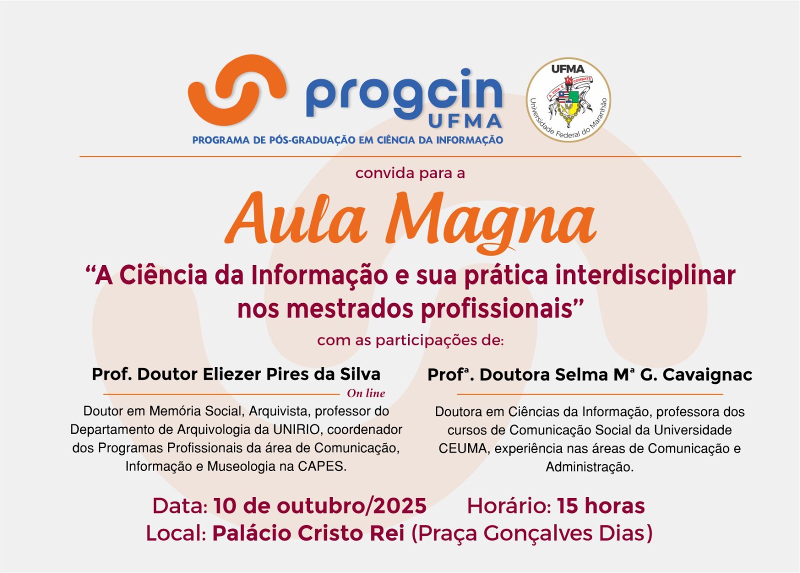 UFMA promove Aula Magna do Programa de Pós-Graduação em Ciência da informação