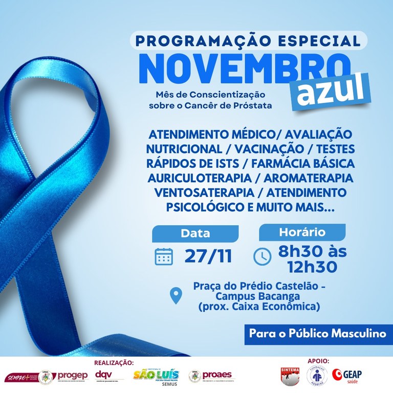 UFMA promove evento gratuito em alusão ao Novembro Azul