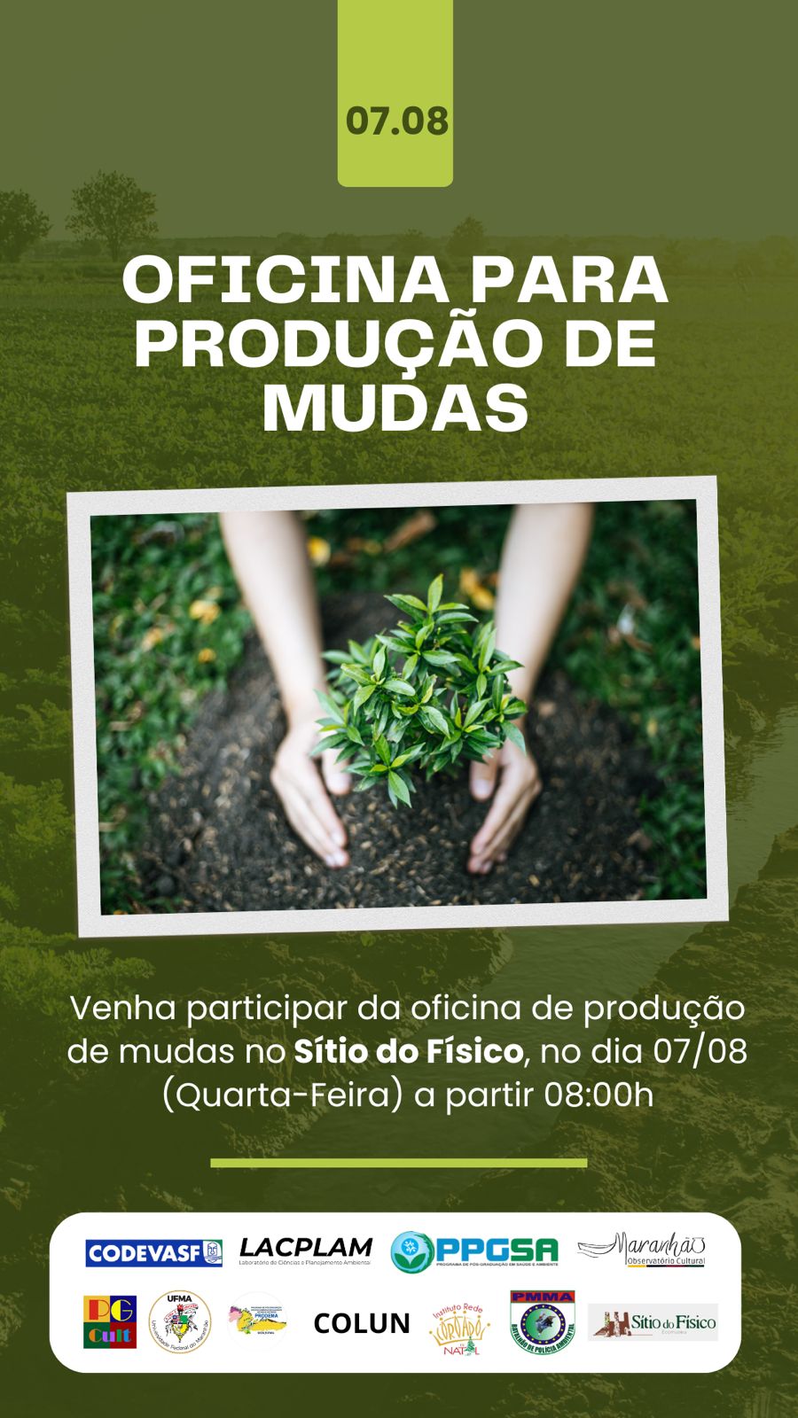 UFMA promove oficina de plantio de mudas nessa quarta-feira, 7, no Sítio do Físico