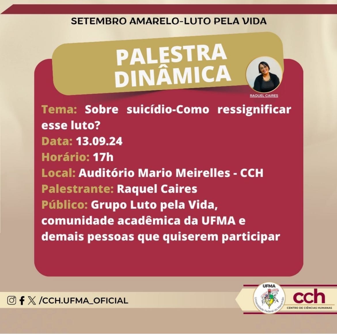 UFMA promove palestra dinâmica sobre Setembro Amarelo, no CCH