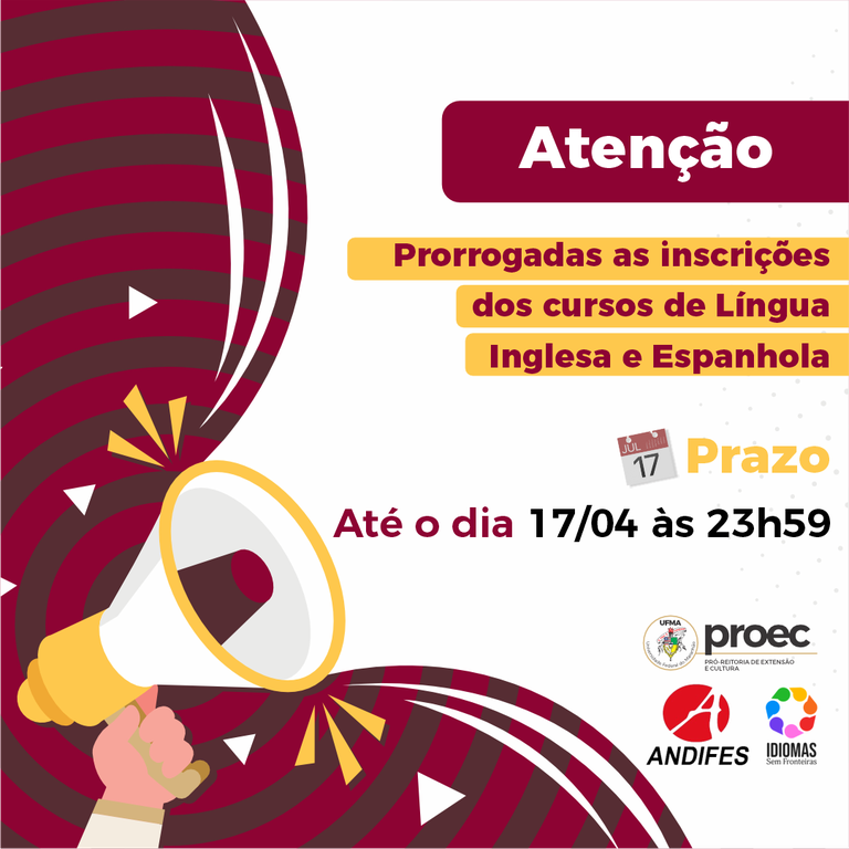 UFMA prorroga inscrições para cursos on-line de língua estrangeira para alunos e servidores da instituição