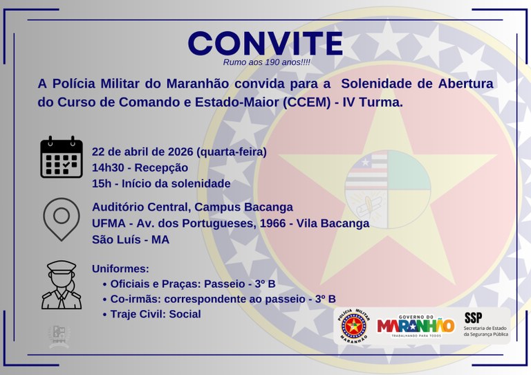 UFMA realiza aula inaugural da IV turma do Curso de Comando e Estado-Maior (CCEM)