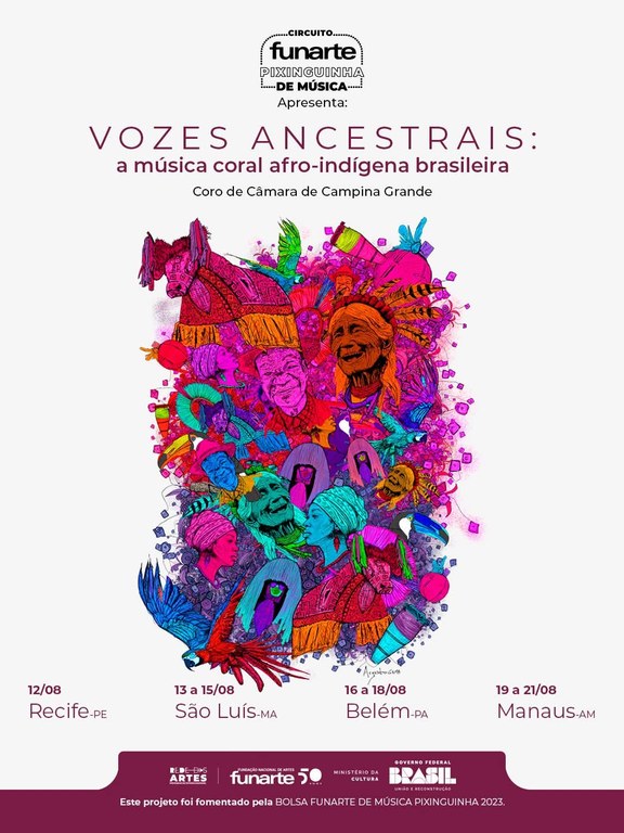 UFMA recebe concerto Vozes Ancestrais a música coral afro-indígena brasileira, nesta quarta-feira, 13