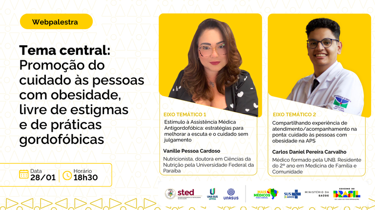 UNA-SUS/UFMA promove webpalestra sobre cuidado às pessoas com obesidade livre de estigmas