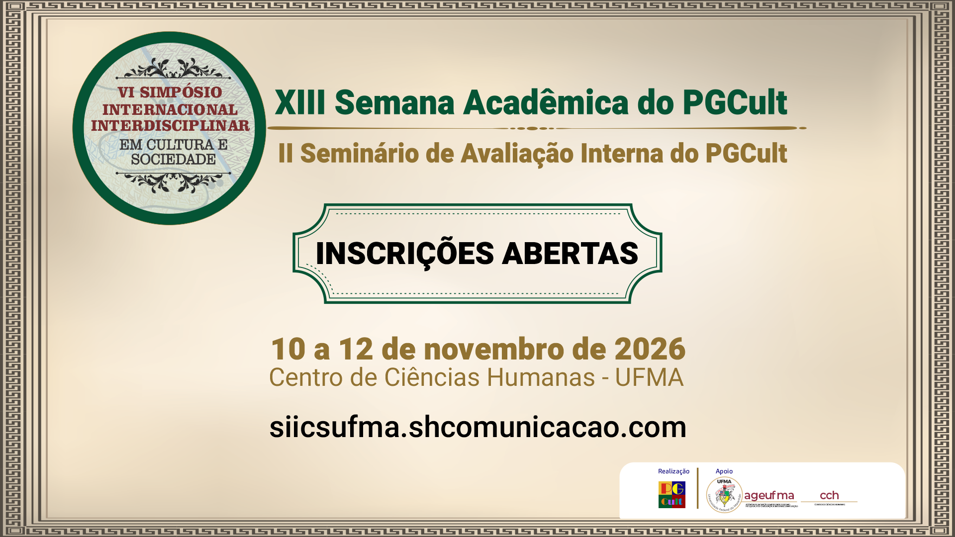 XIII Semana Acadêmica PGCult está com inscrições abertas e destaca programação integrada na UFMA